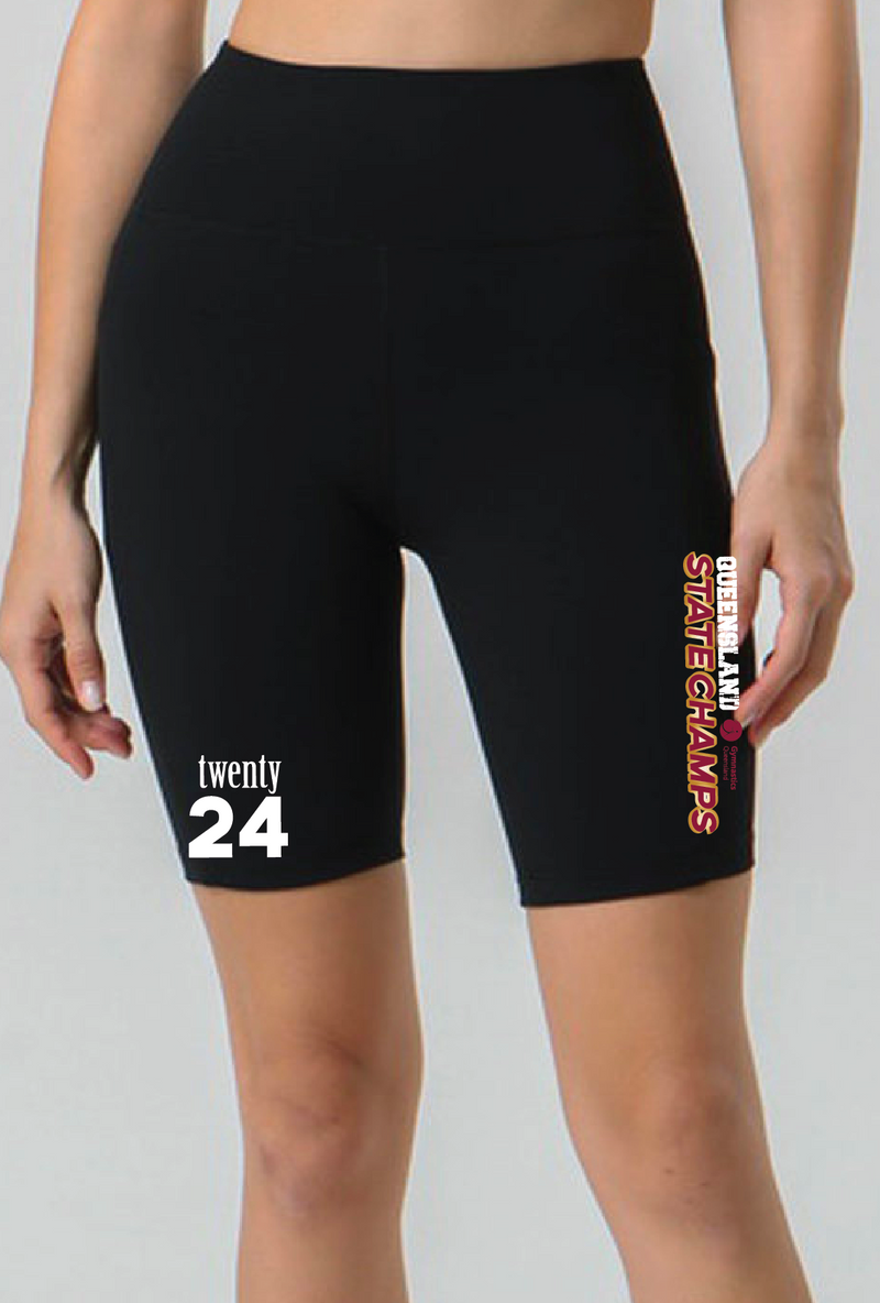 2024 QLD State Championships- Luxe Black Ref Length Shorts