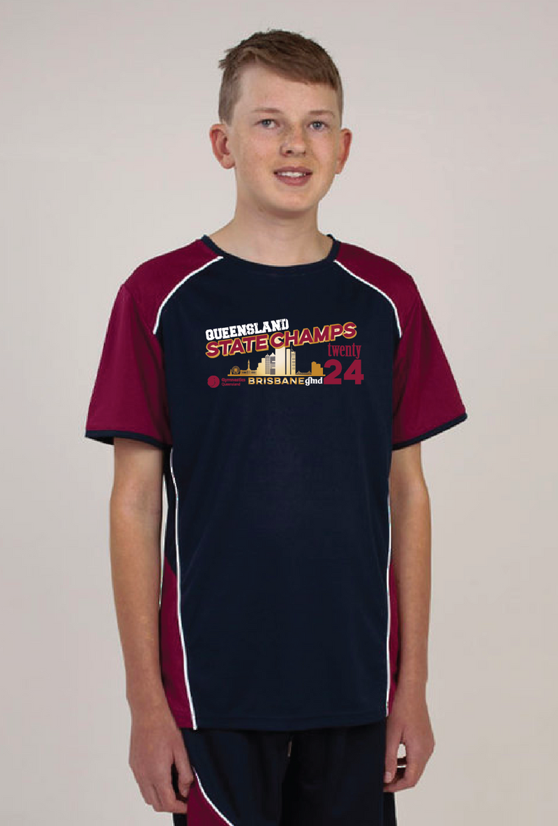 2024 QLD State Championships- Navy/Maroon Tee Shirt