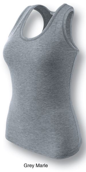 Girls & Ladies Action Back Gym Singlet - Grey Marle