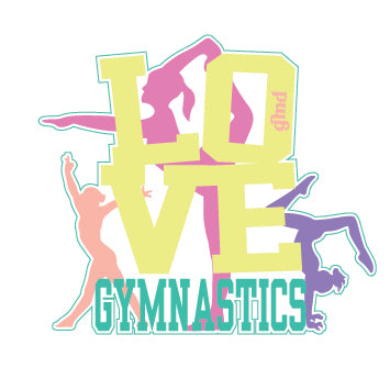 Sticker Die Cut- LOVE Gymnastics Pastel
