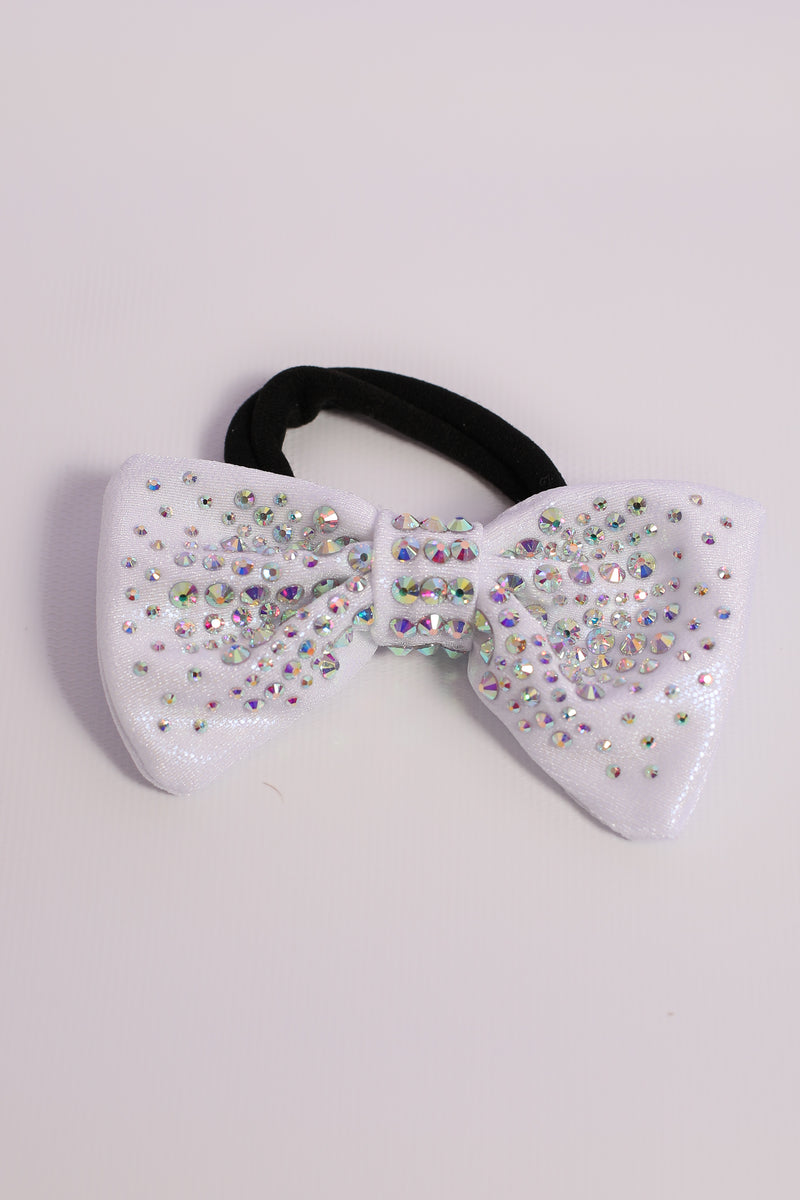 White Pearl Mystique Crystal Hair Bow
