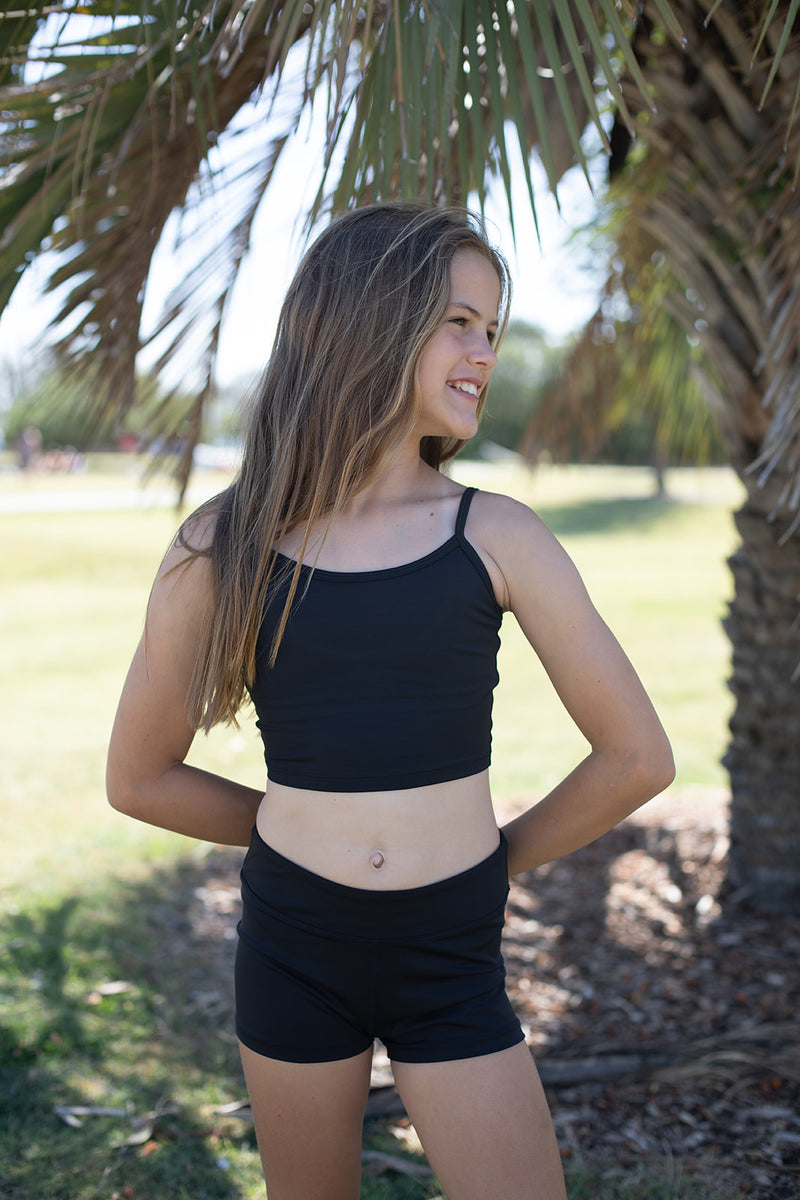 Midnight Black Children's Gymnastics Shorts â GMD Activewear Australia