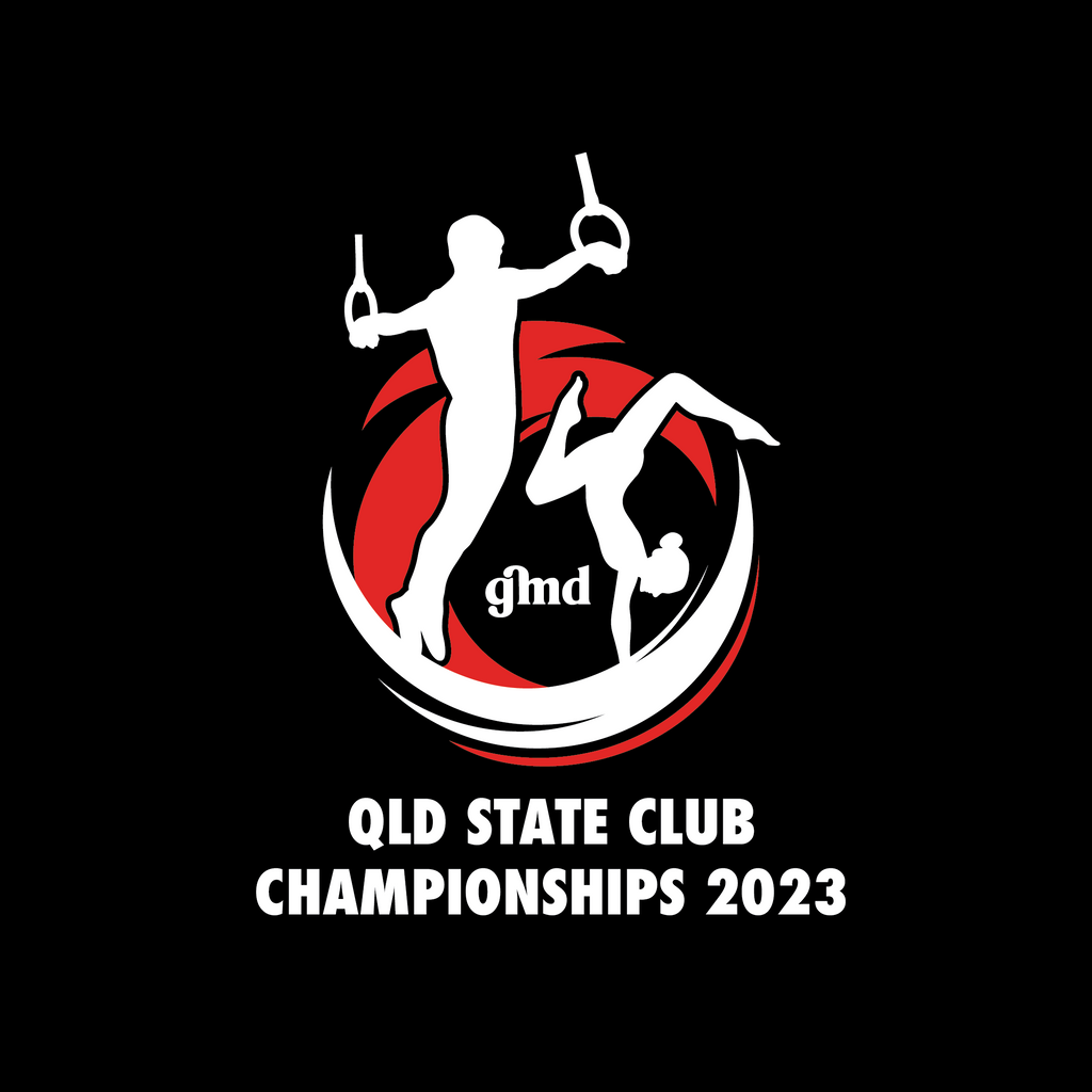 2023 Gymnastics Queensland State Club Chamnpionships Event Logo by GMD Activewear Australia