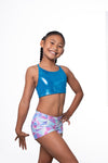 Ocean Blue Mystique T-Back Crop Top
