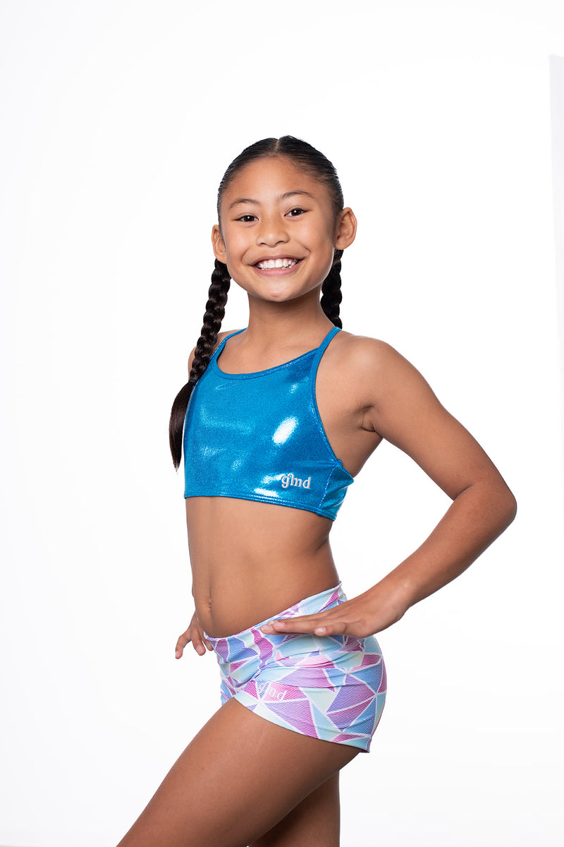 Ocean Blue Mystique T-Back Crop Top