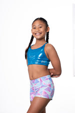 Ocean Blue Mystique T-Back Crop Top