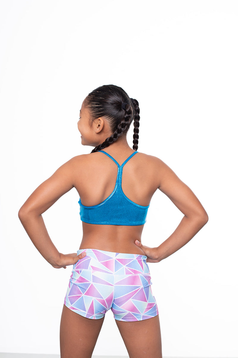 Ocean Blue Mystique T-Back Crop Top