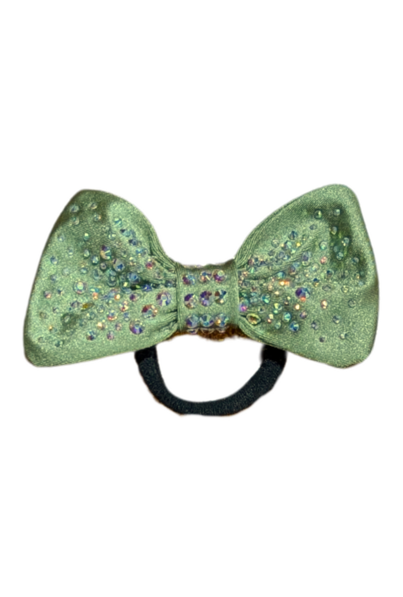 Olivine Metallic Lycra Hair Bow