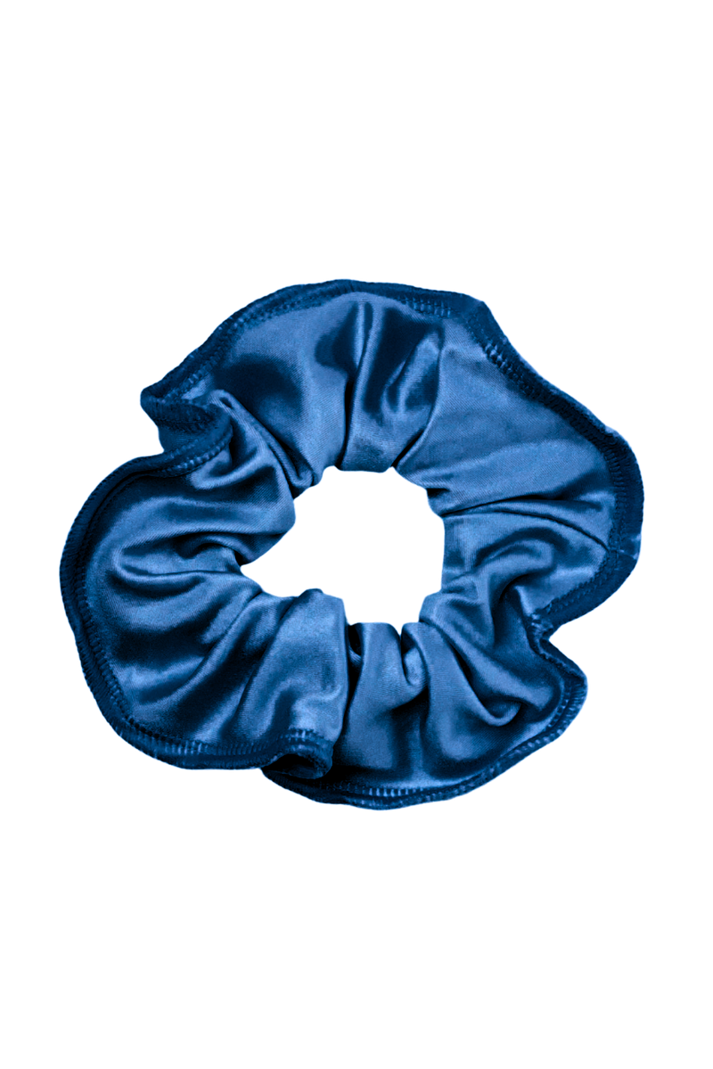 Navy Metallic Lycra Scrunchie