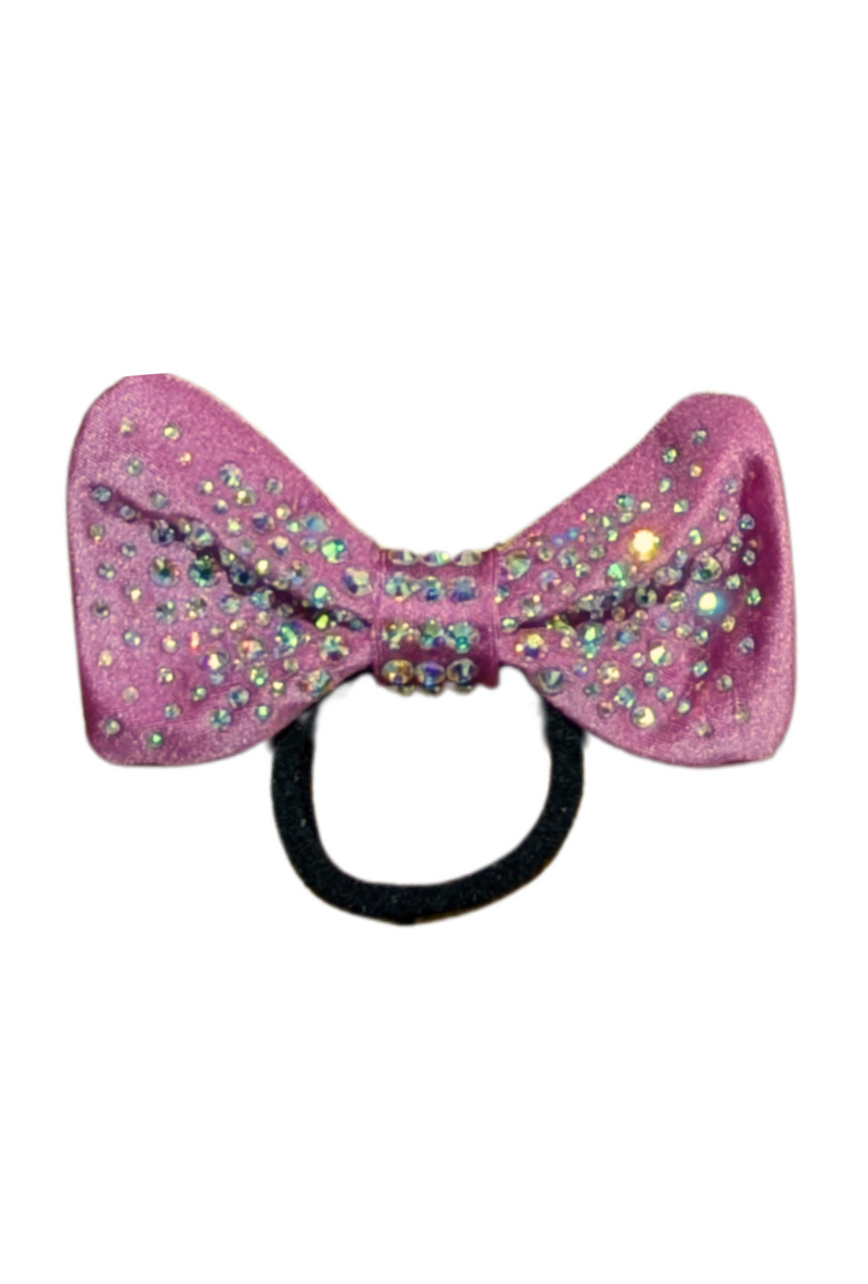 Rose Metallic Lycra Hair Bow