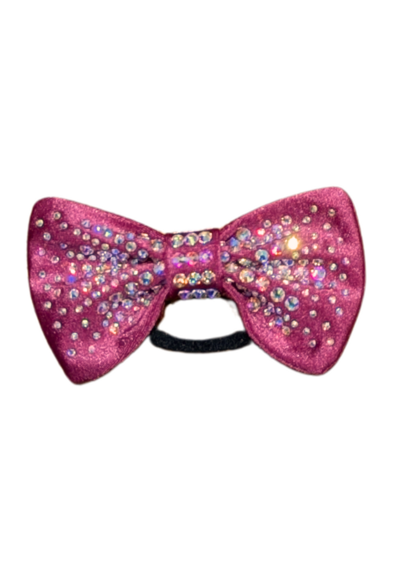 Cranberry Metallic Lycra Hair Bow