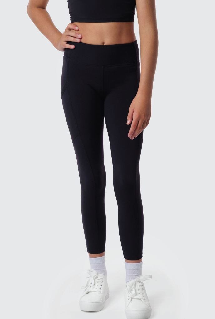 Zodiacs Girls Luxe Black Full Length Tights