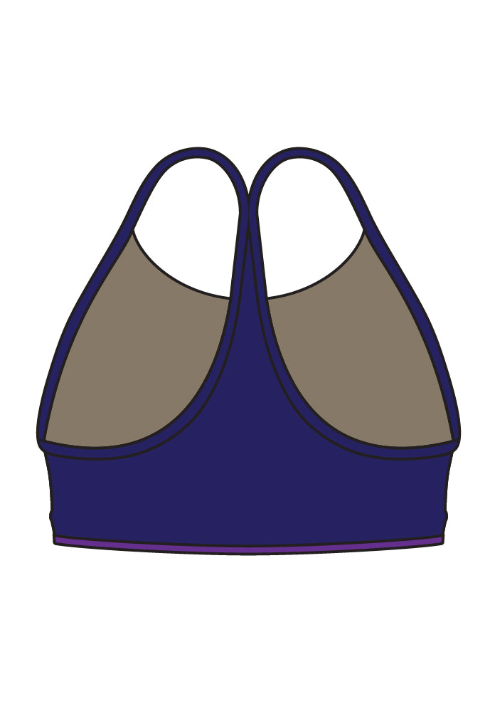 Central West Gym- Navy T-Back Crop Top