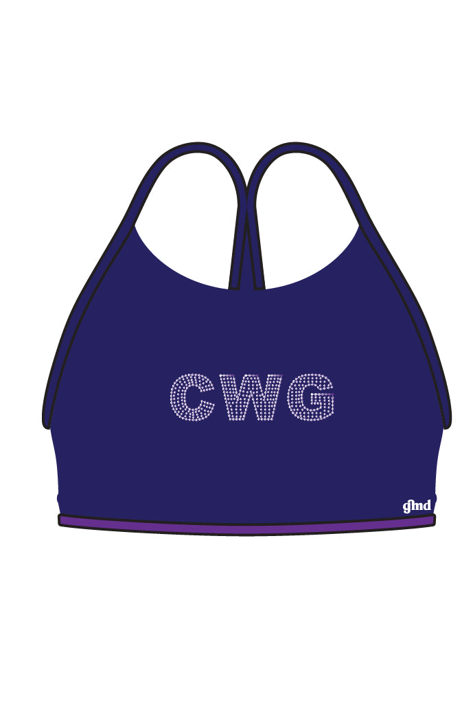 Central West Gym- Navy T-Back Crop Top