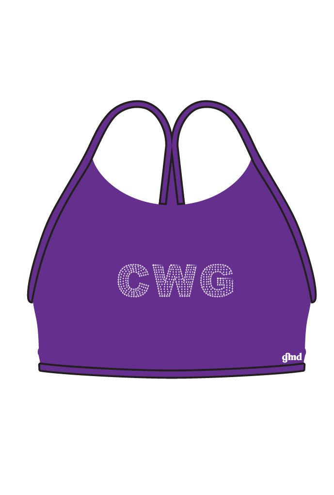 Central West Gym- Purple T-Back Crop Top