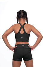 Hunter Valley Gymnastics Luxe Black Shorts with side pocket