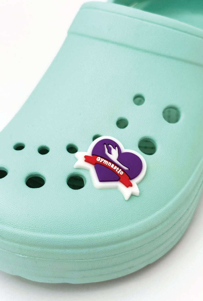Purple Heart Gymnastics Leap- Croc Jibbitz