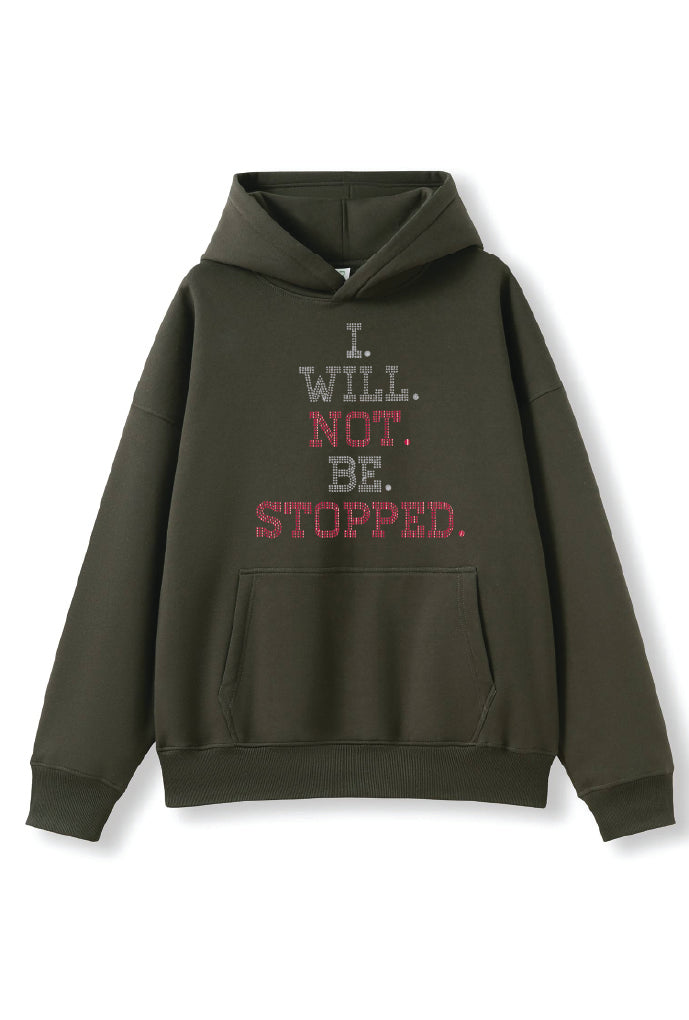 Sequin "I Will Not Be Stopped"- Oversized Hoodie
