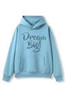 Blue Sequin Dream Big- Oversized Hoodie