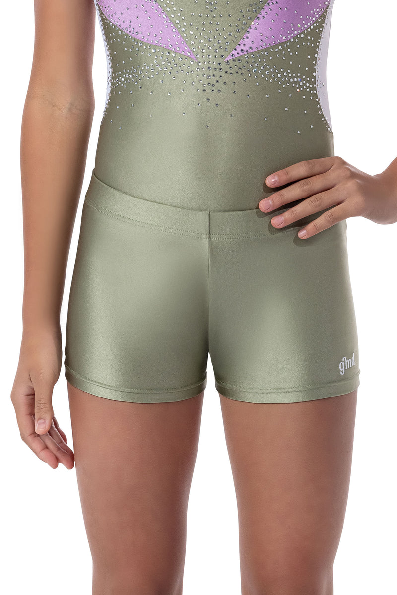 Olivine Metallic Lycra Shorts