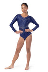 Zora Long Sleeve Competition Leotard- Navy