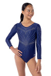 Zora Long Sleeve Competition Leotard- Navy