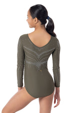 Zora long Sleeve Competition Leotard- Olive