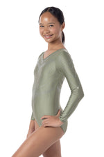 Zora long Sleeve Competition Leotard- Olivine