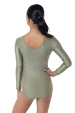 Zora long Sleeve Competition Leotard- Olivine