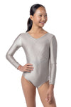 Zora Long Sleeve Competition Leotard- Gilded Pearl