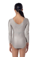 Zora Long Sleeve Competition Leotard- Gilded Pearl