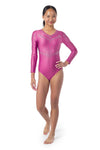 Zora Long Sleeve Competition Leotard- Rose
