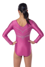 Zora Long Sleeve Competition Leotard- Rose
