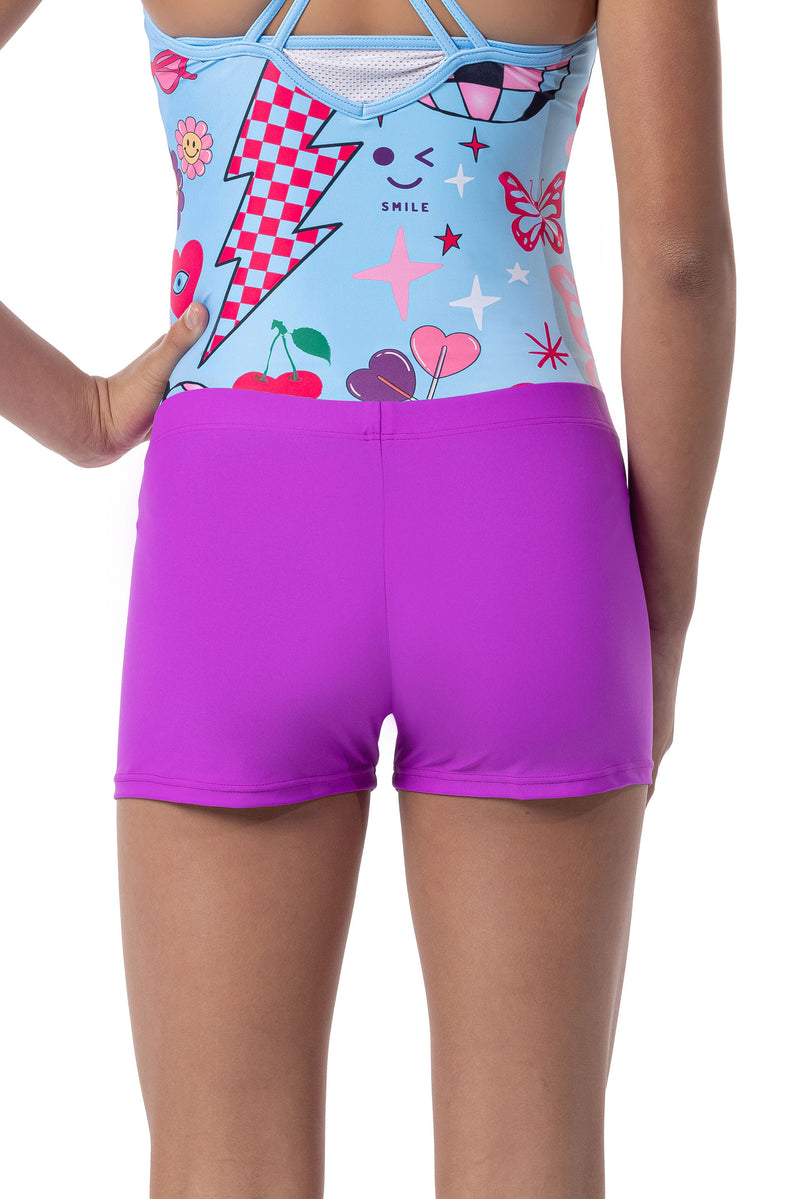 Starburst Purple Lycra Shorts