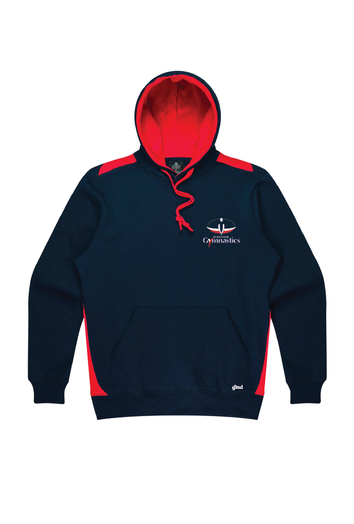 Gladstone Popover Hoodie- Navy/Red