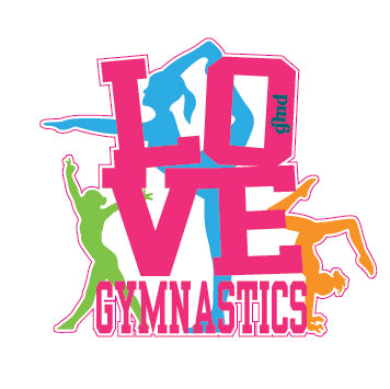 Sticker Die Cut- LOVE Gymnastics Pink
