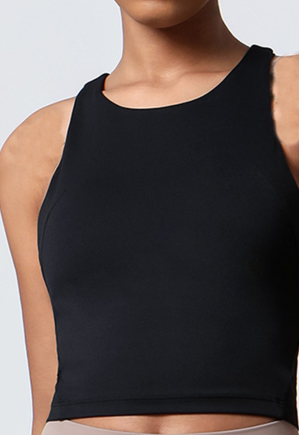 Luxe Black Cropped Tank - Ladies