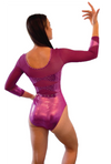 Plum Opulent 3/4 Sleeve Competition Leotard