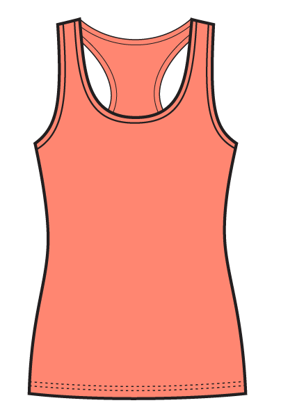 Girls & Ladies Action Back Gym Singlet - Orange