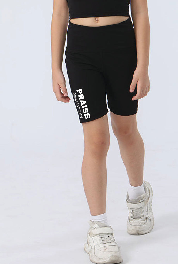 Praise Dance Company- Black Ref length Shorts