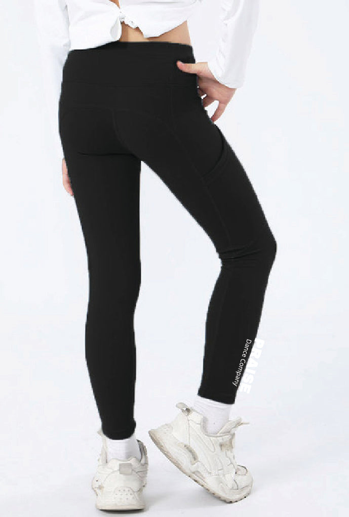 Praise Dance Company- Black Full Length Tights