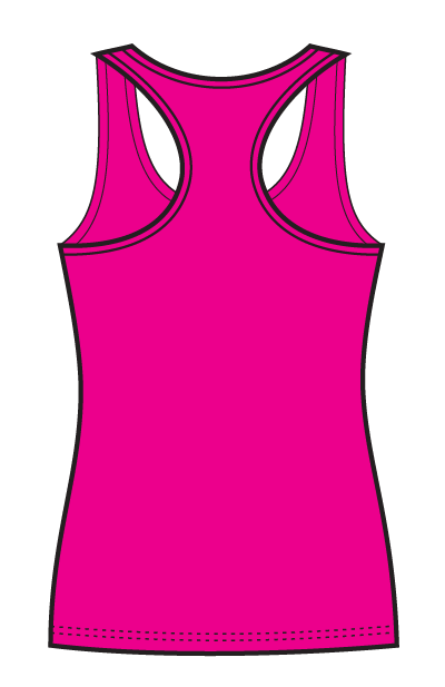 Girls & Ladies Action Back Gym Singlet - Hot Pink
