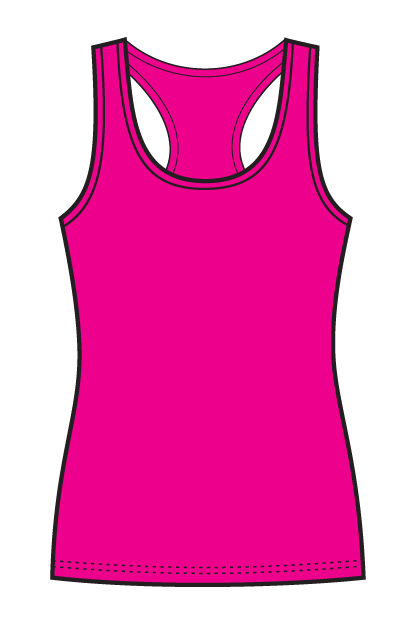 Girls & Ladies Action Back Gym Singlet - Hot Pink