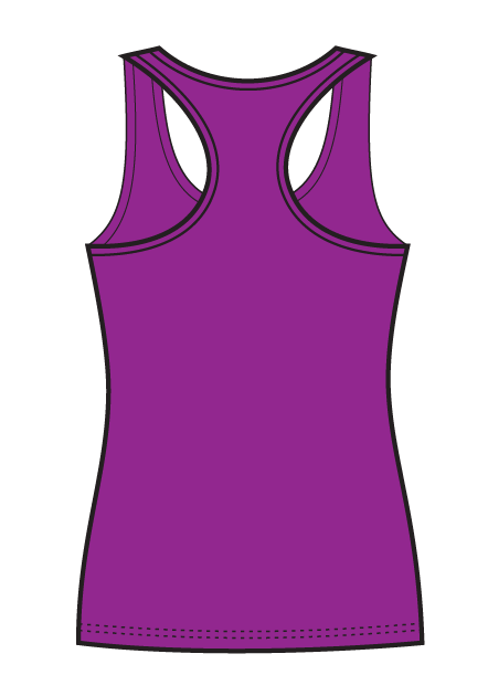 Girls & Ladies Action Back Gym Singlet - Plum Purple