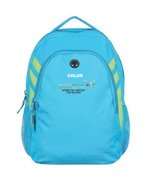 Splitz Gymnastics Back Pack (name optional) – GMD Activewear Australia