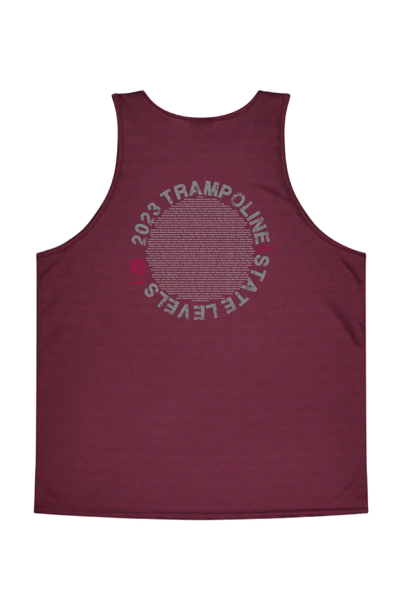 2023 Gym QLD Trampoline State Levels - Maroon Unisex Singlet