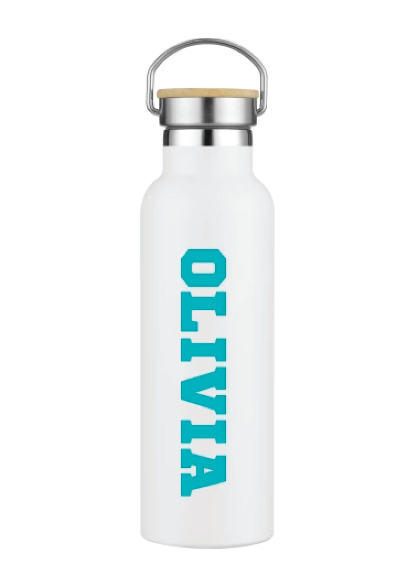 Personalised Thermo Double Wall Drink Bottle- Block print