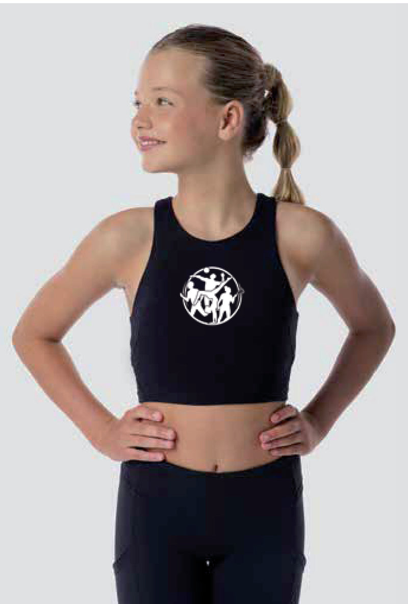 Invert Sports Centre Black Cropped Tank