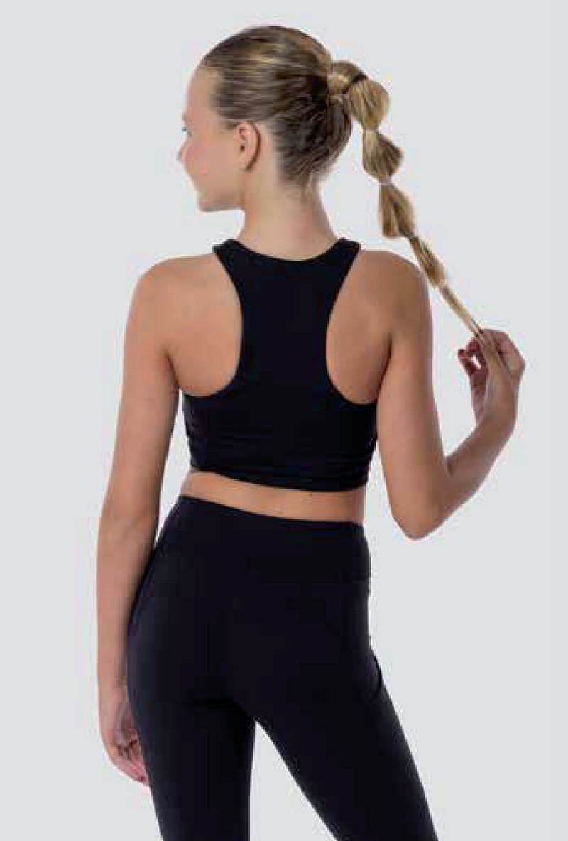 Invert Sports Centre Black Cropped Tank
