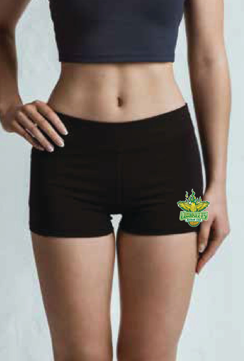 Lorikeets Netball Club Luxe Black Shorts with side pocket